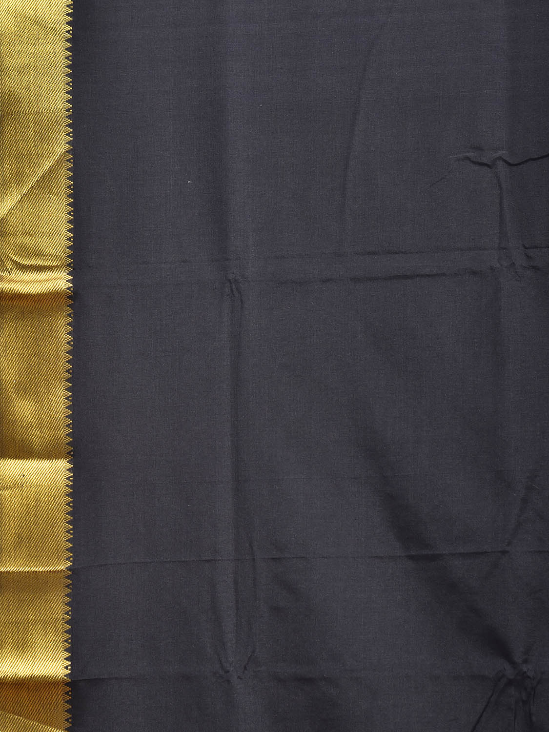 Black Mangalgiri Cotton Viscose Plain Saree with Strips Pallu Design mn0128