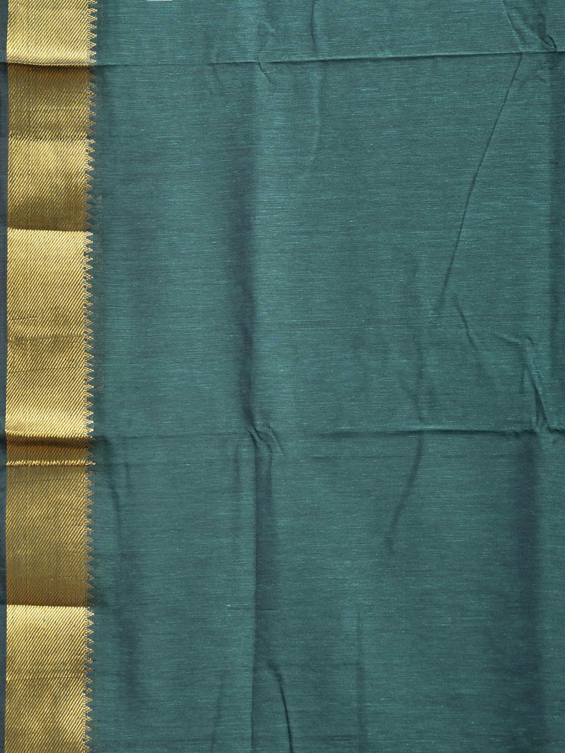 Green Mangalgiri Cotton Viscose Plain Saree with Strips Pallu Design mn0129