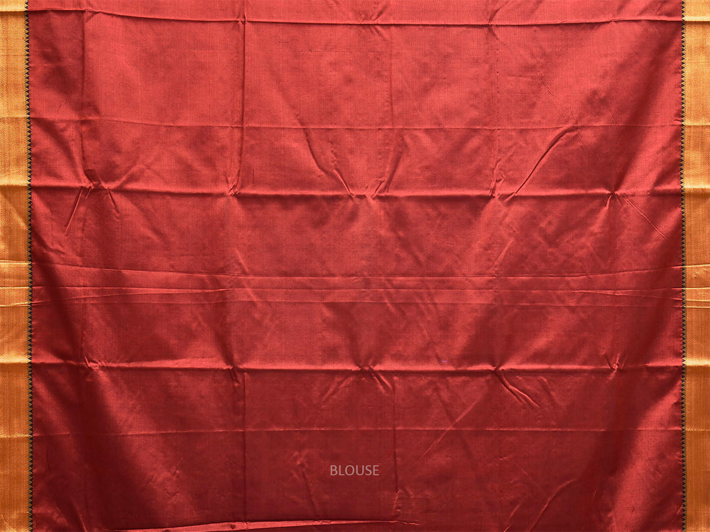 Dark Red Mangalgiri Cotton Viscose Plain Saree with Strips Pallu Design mn0130