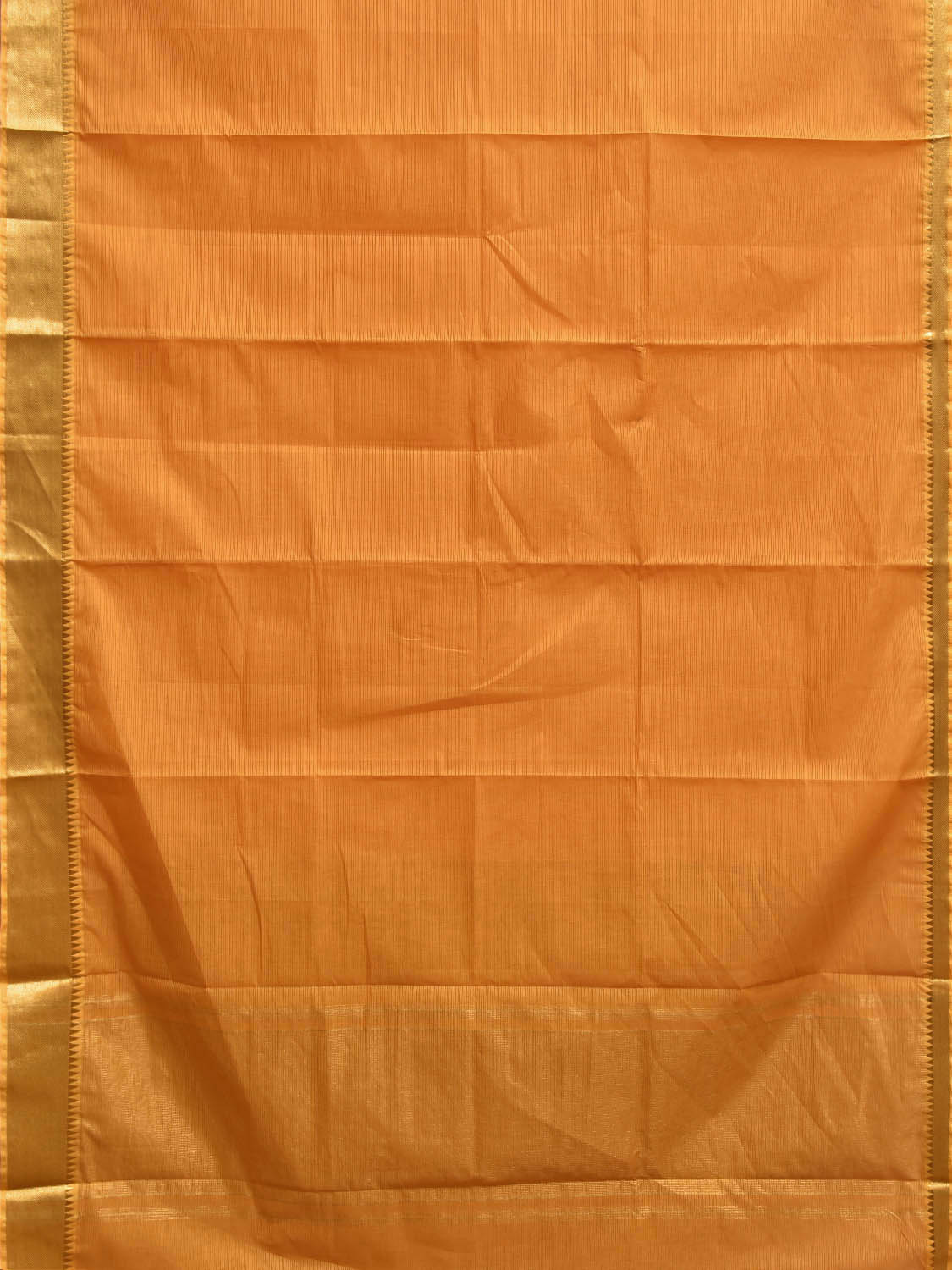 Orange Mangalgiri Cotton Handloom Saree with Strips Design No Blouse mn0133