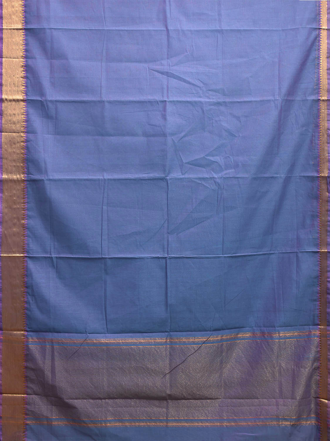 Teal Mangalgiri Cotton Handloom Saree with Strips Pallu Design No Blouse mn0136