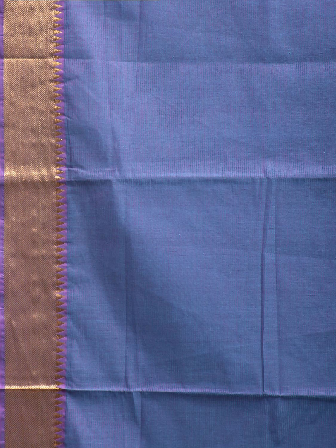 Teal Mangalgiri Cotton Handloom Saree with Strips Pallu Design No Blouse mn0136