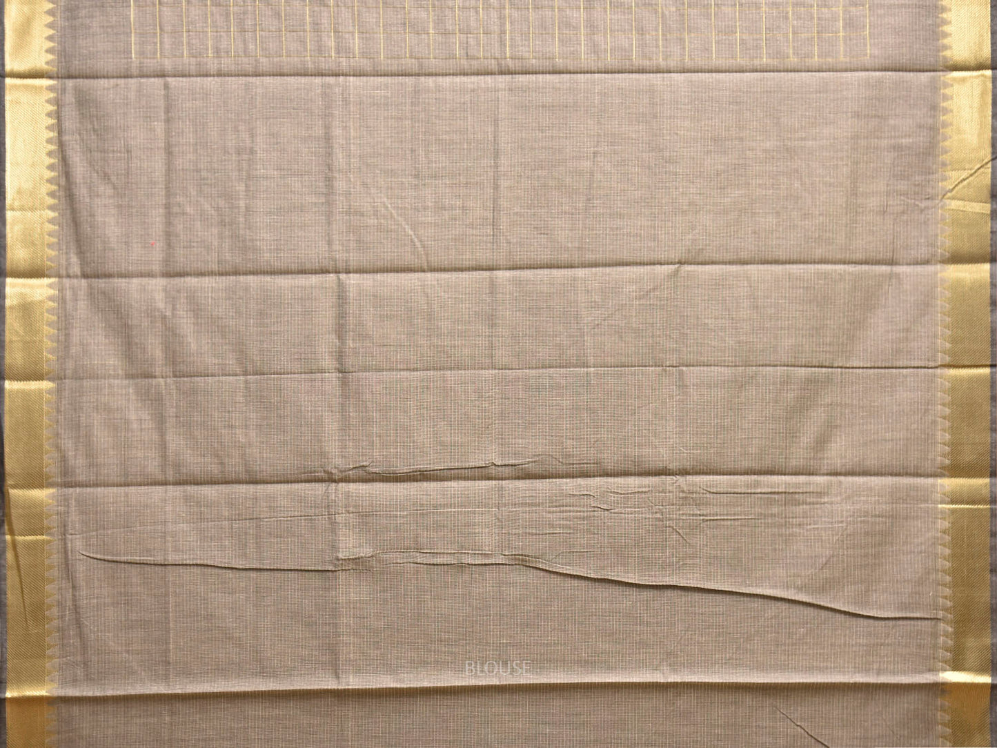 Grey Mangalgiri Cotton Viscose Saree with Checks Design mn0138