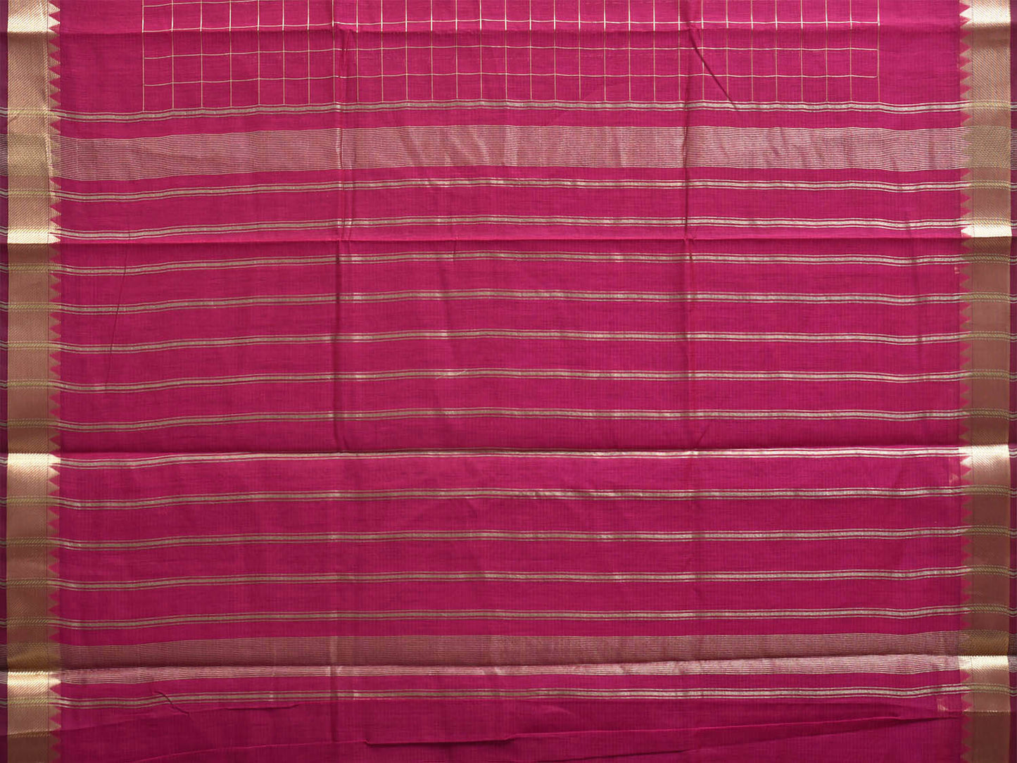 Pink Mangalgiri Cotton Viscose Saree with Big Checks Design mn0145