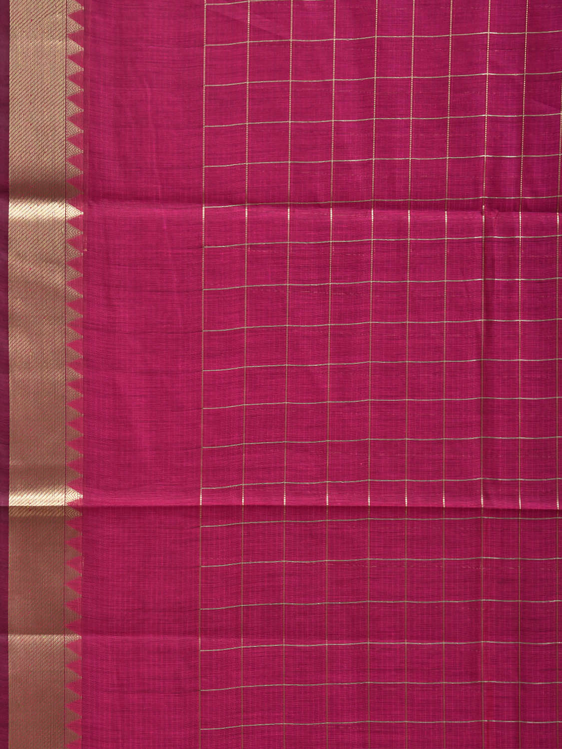 Pink Mangalgiri Cotton Viscose Saree with Big Checks Design mn0145