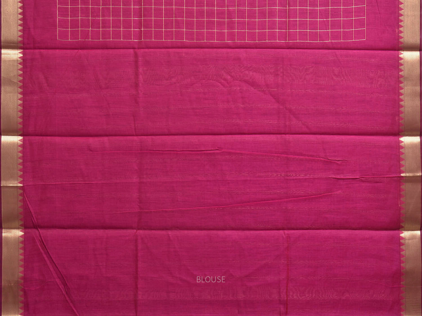 Pink Mangalgiri Cotton Viscose Saree with Big Checks Design mn0145