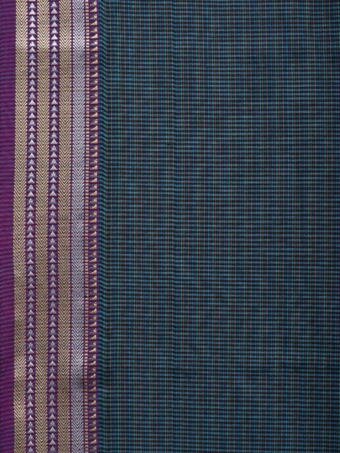 Multicolor Bamboo Cotton Saree with Checks Design bc0040