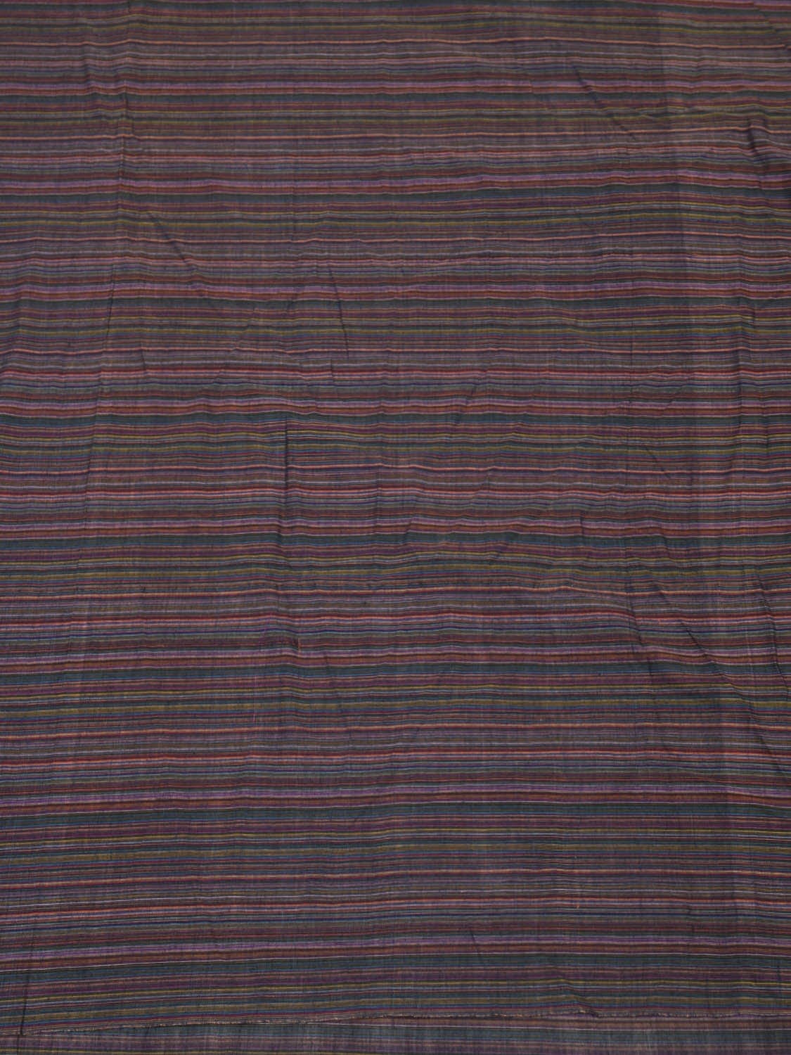 Multicolor Cotton Handloom 2.5mts Fabric With Strips Design f0180