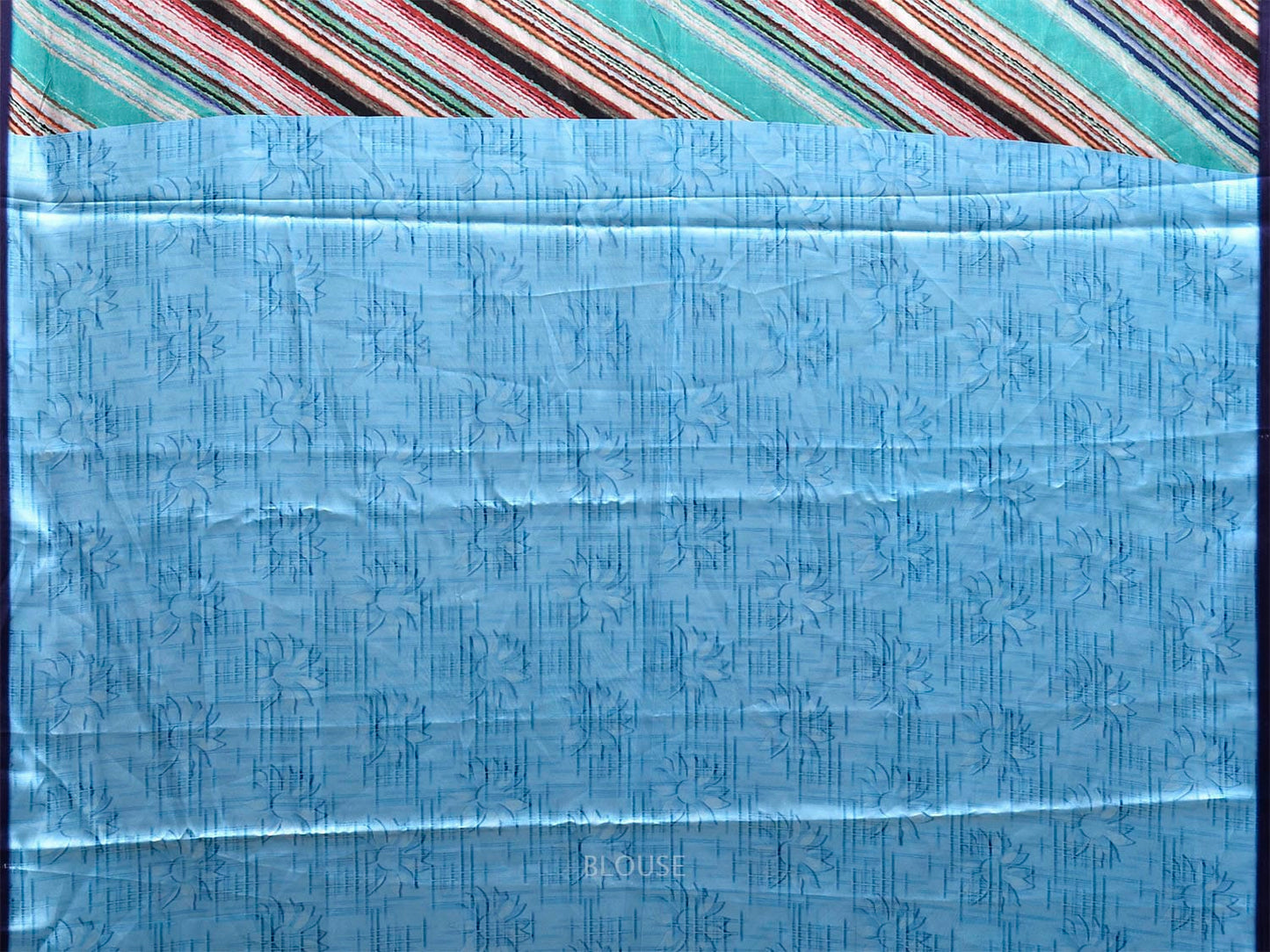 Multicolor Digital Print Satin Saree with Abstract Design o0675