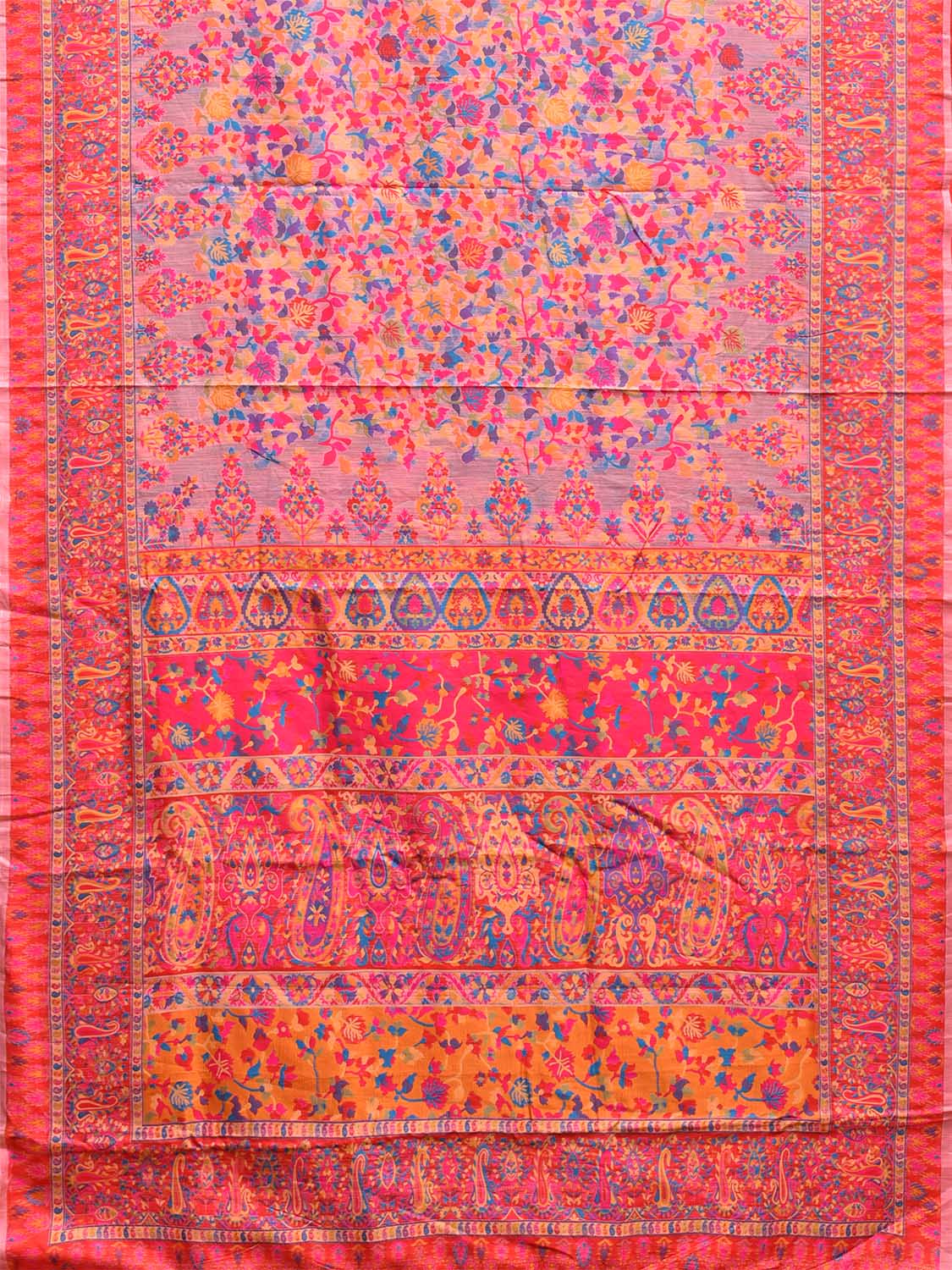 Multicolor Jacquard Cut Work Kashmiri Pashmina Design on Soft Modal Silk o0576