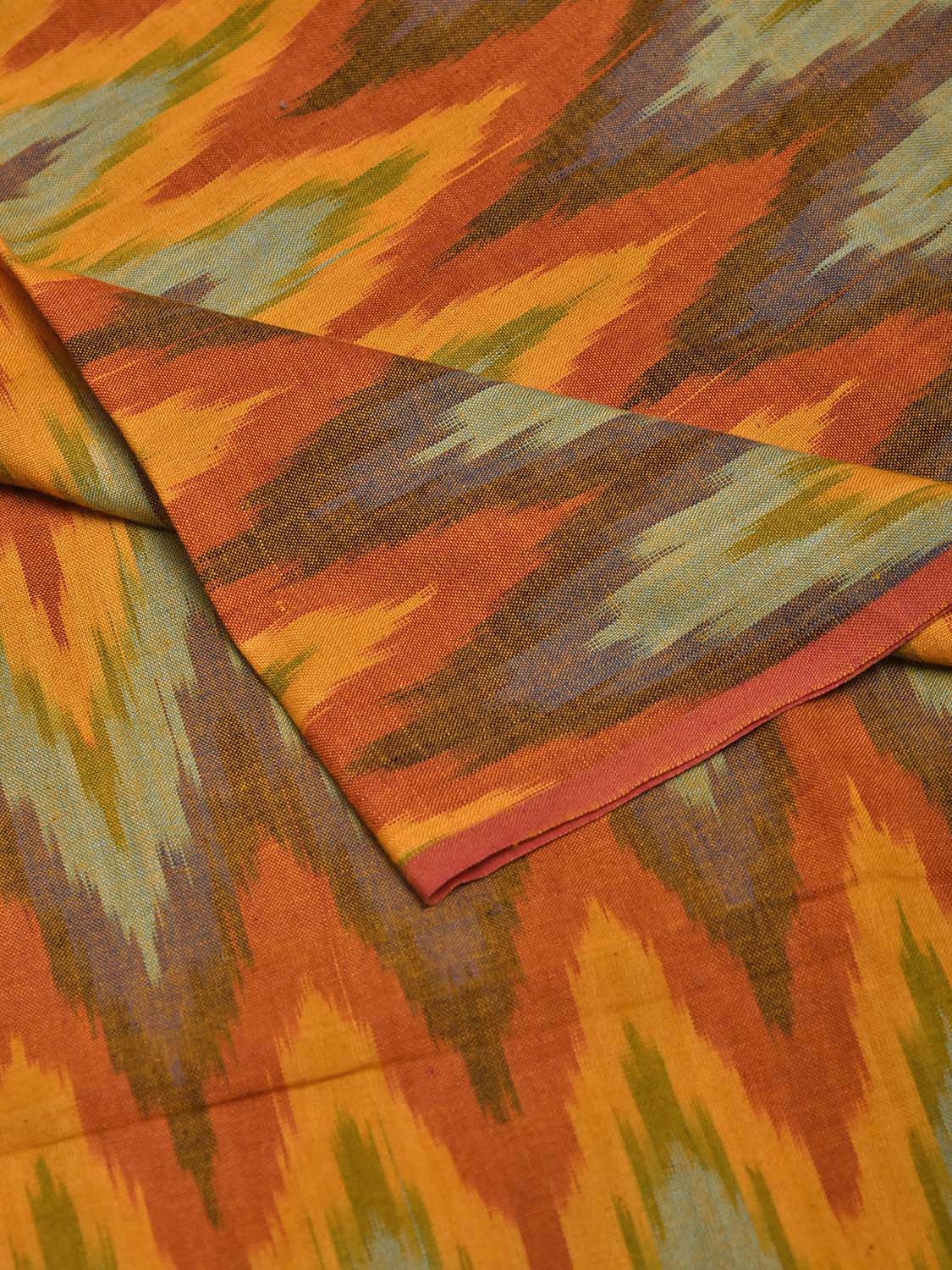 Multicolor Pochampally Ikat Cotton Handloom Blouse with Zig-Zag Design Length 1mt Width 44 Inches BL0165