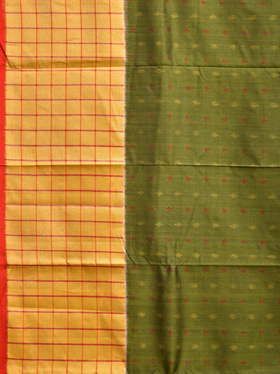 Multicolor Pochampally Ikat Silk Handloom Saree with Checks Border Design i0856