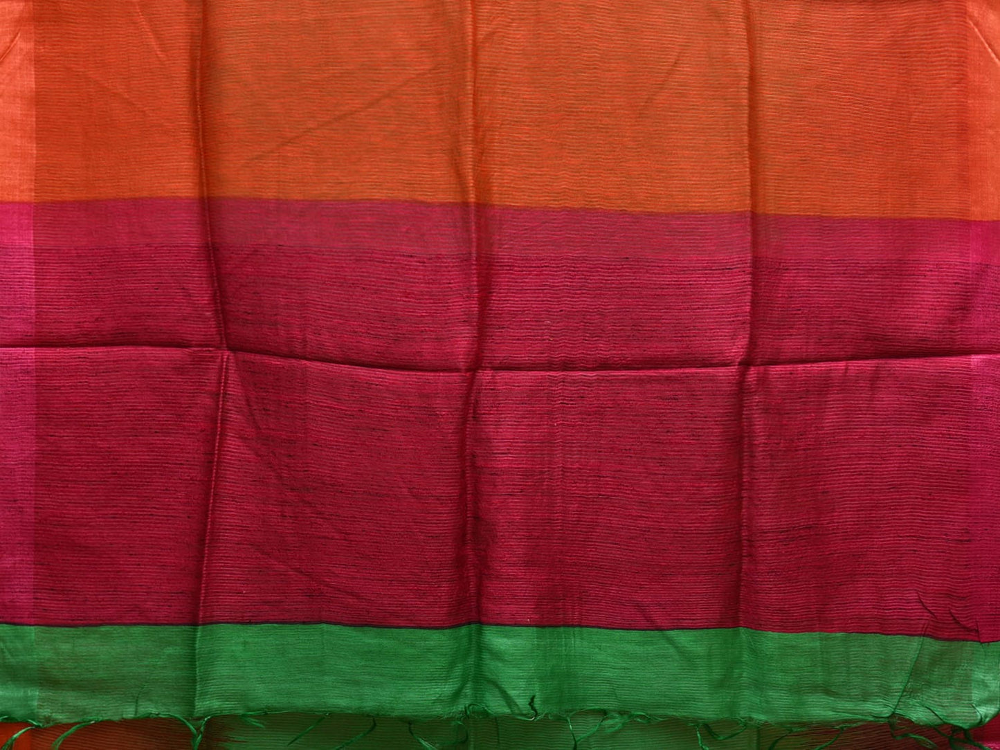 Multicolor Tussar Silk Handloom Saree with Contrast Border and Pallu Design o0545