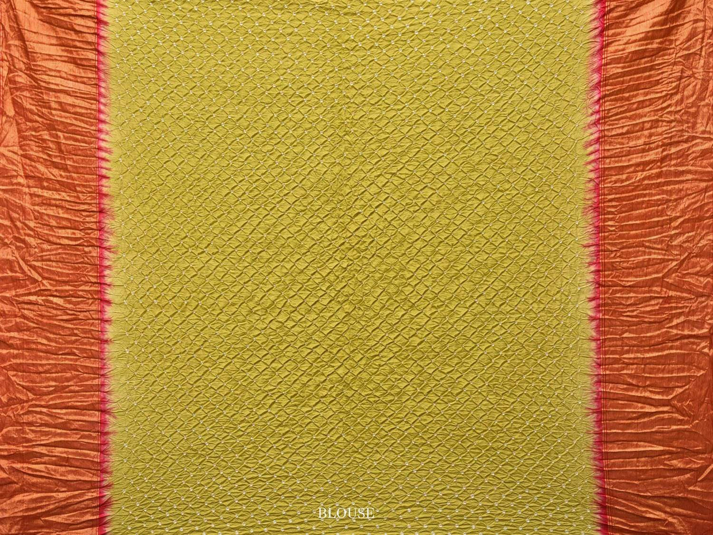 Mustard and Red Bandhani Uppada Silk Handloom Saree with Nilambari Buta Design bn0195