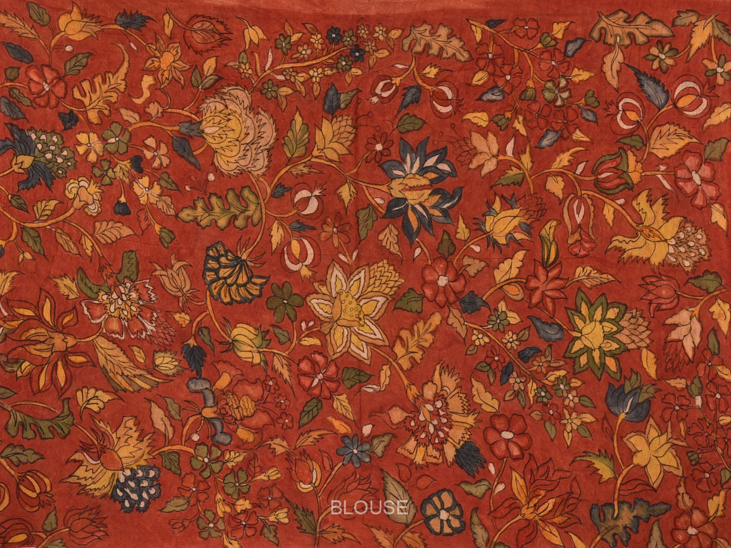 Mustard Bandhani Silk Handloom Saree with Kalamkari Hand Painted Pallu and Blouse Design bn0474