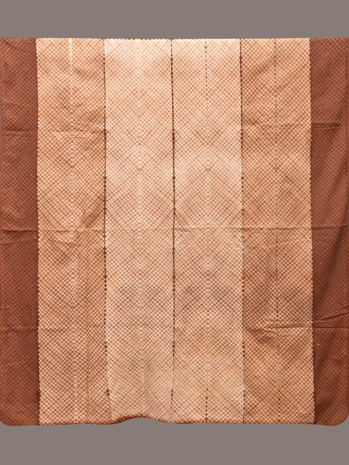 Mustard Shibori Cotton Handloom Fabric with Checks Design f0247