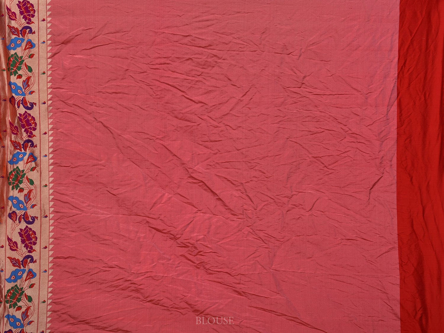 Navy Bandhani Paithani Silk Handloom Saree with Peacock Border Design bn0422