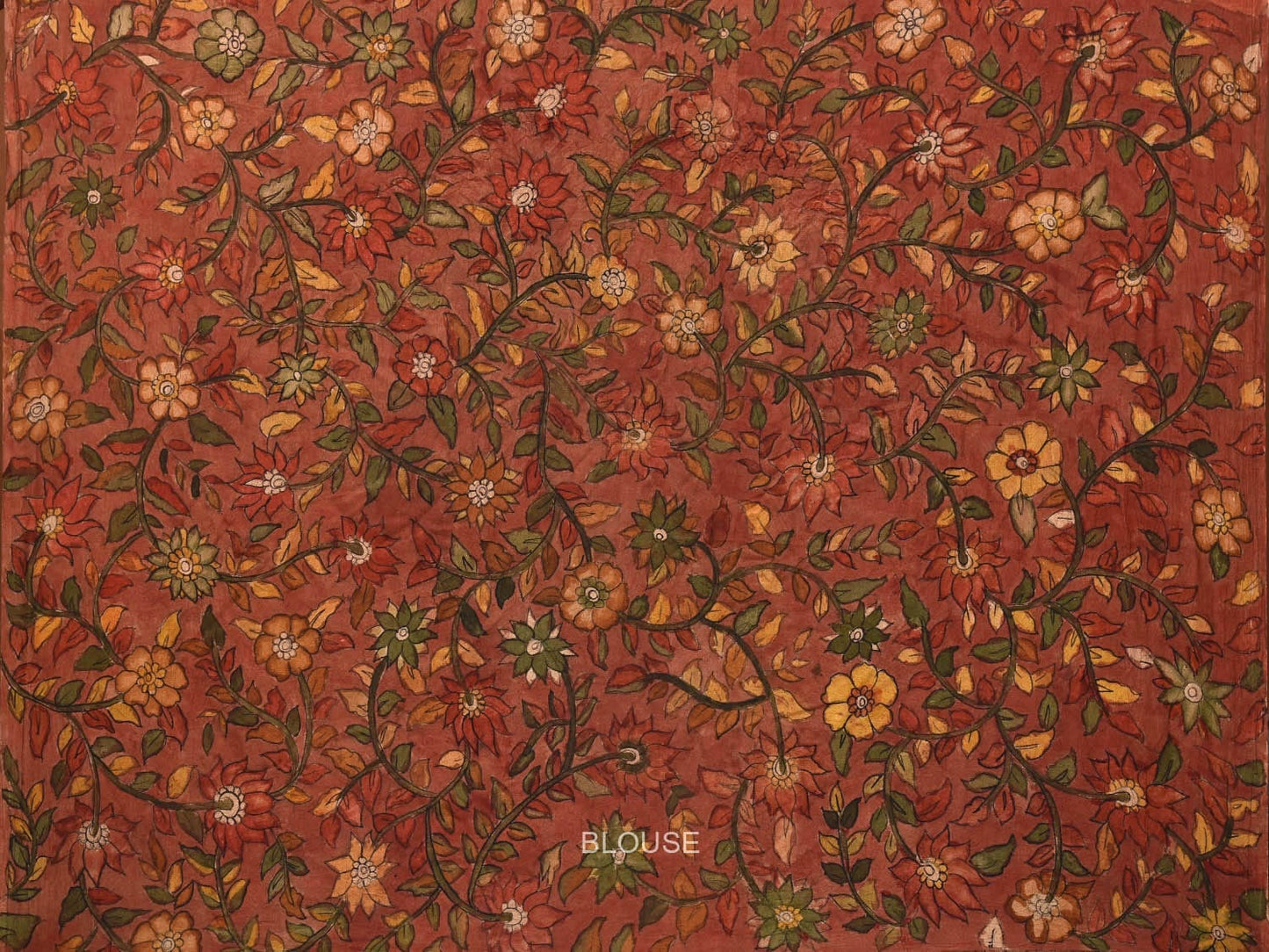 Navy Bandhani Silk Handloom Saree with Kalamkari Pallu and Blouse Design bn0469