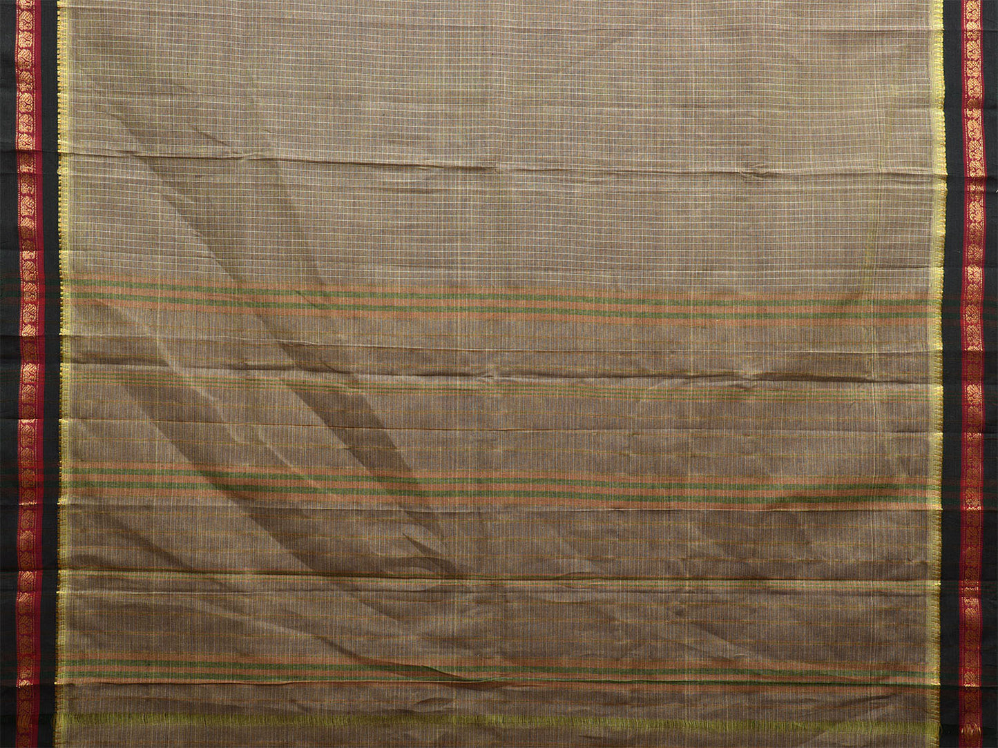 Sea Green Narayanpet Cotton Handloom Saree with Checks Design No Blouse np0973