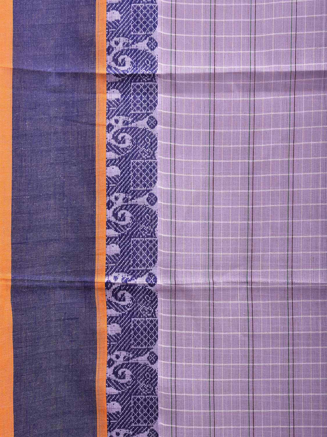 Lavender Narayanpet Cotton Handloom Saree with Elephant Border Design No Blouse np0979