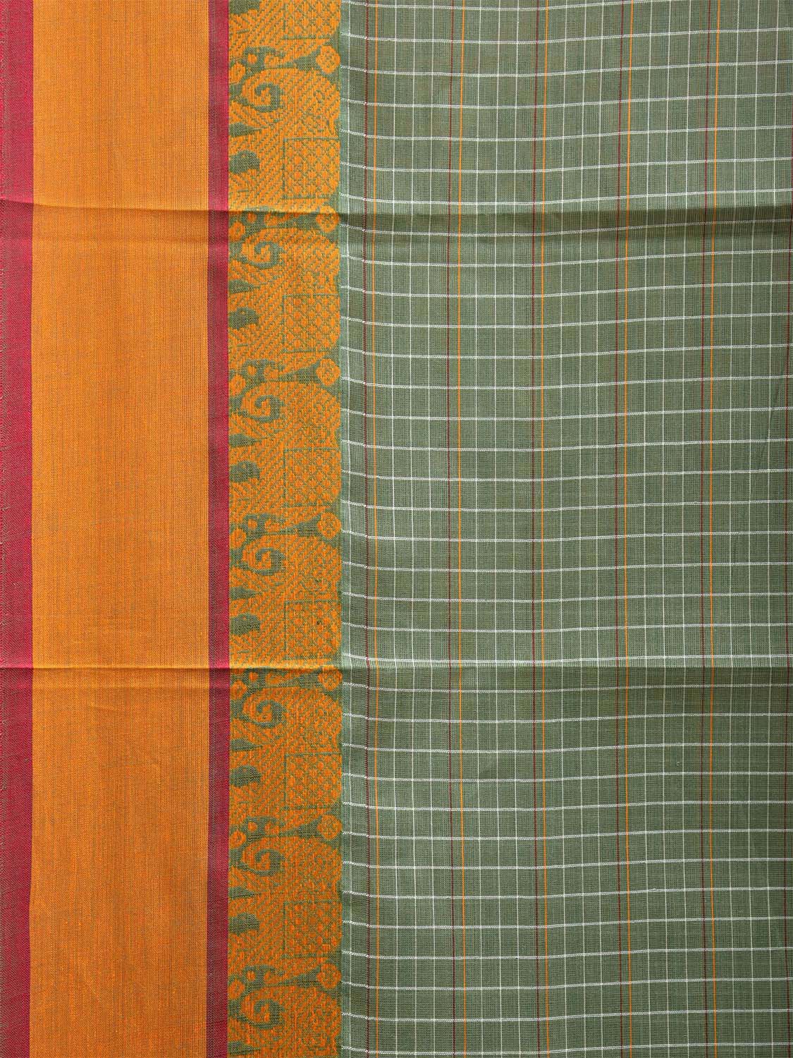 Sea Green Narayanpet Cotton Handloom Saree with Elephant Border Design No Blouse np0981