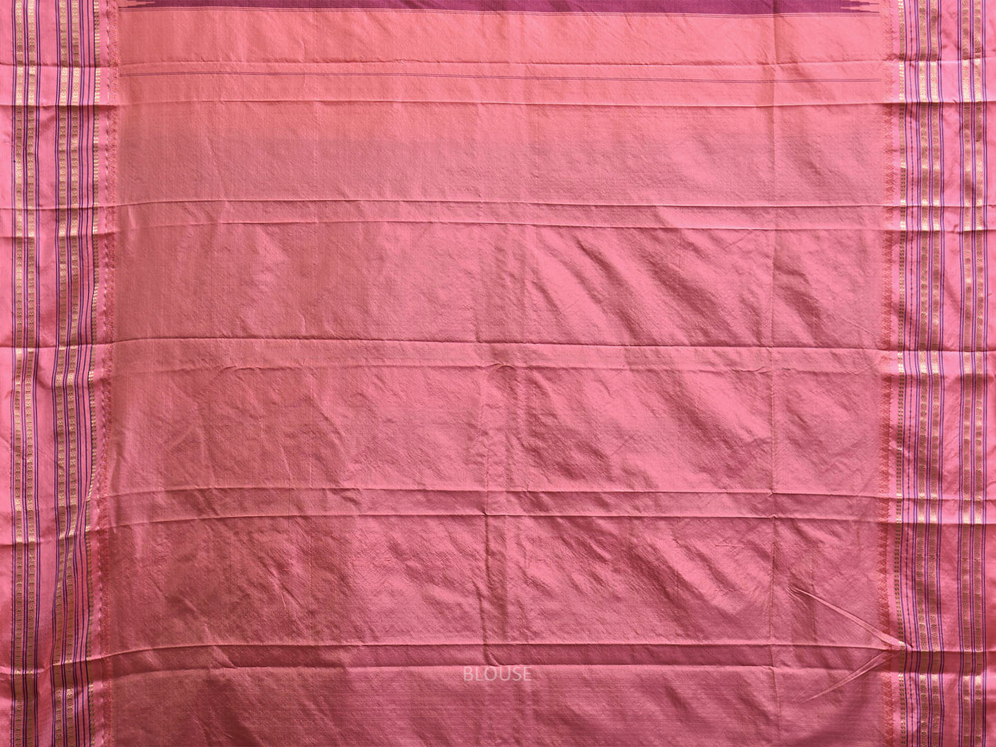 Wine and Peach Narayanpet Silk Saree with Checks Design np1228