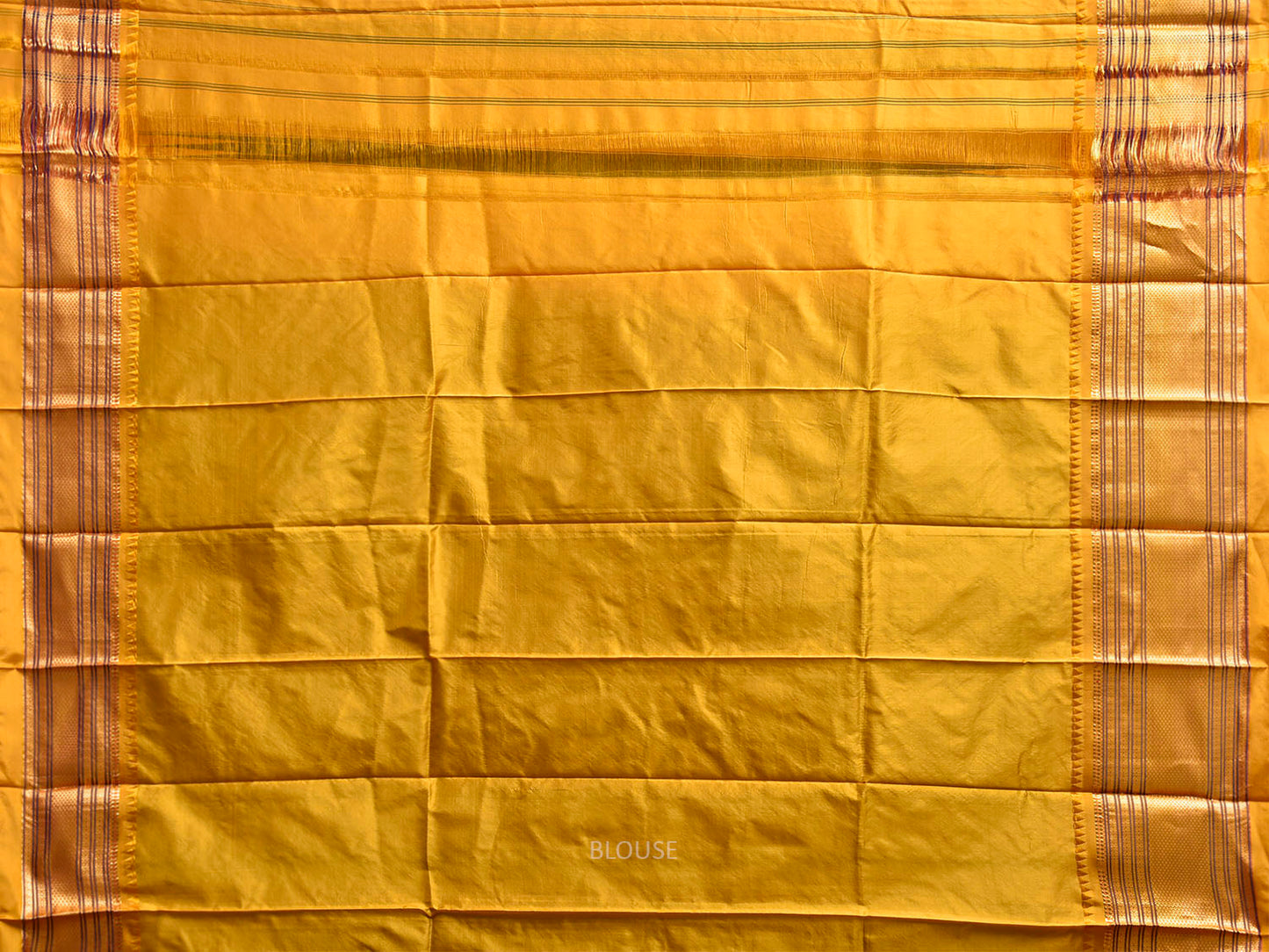 Dark Green and Yellow Narayanpet Silk Saree with Strips Design np1242
