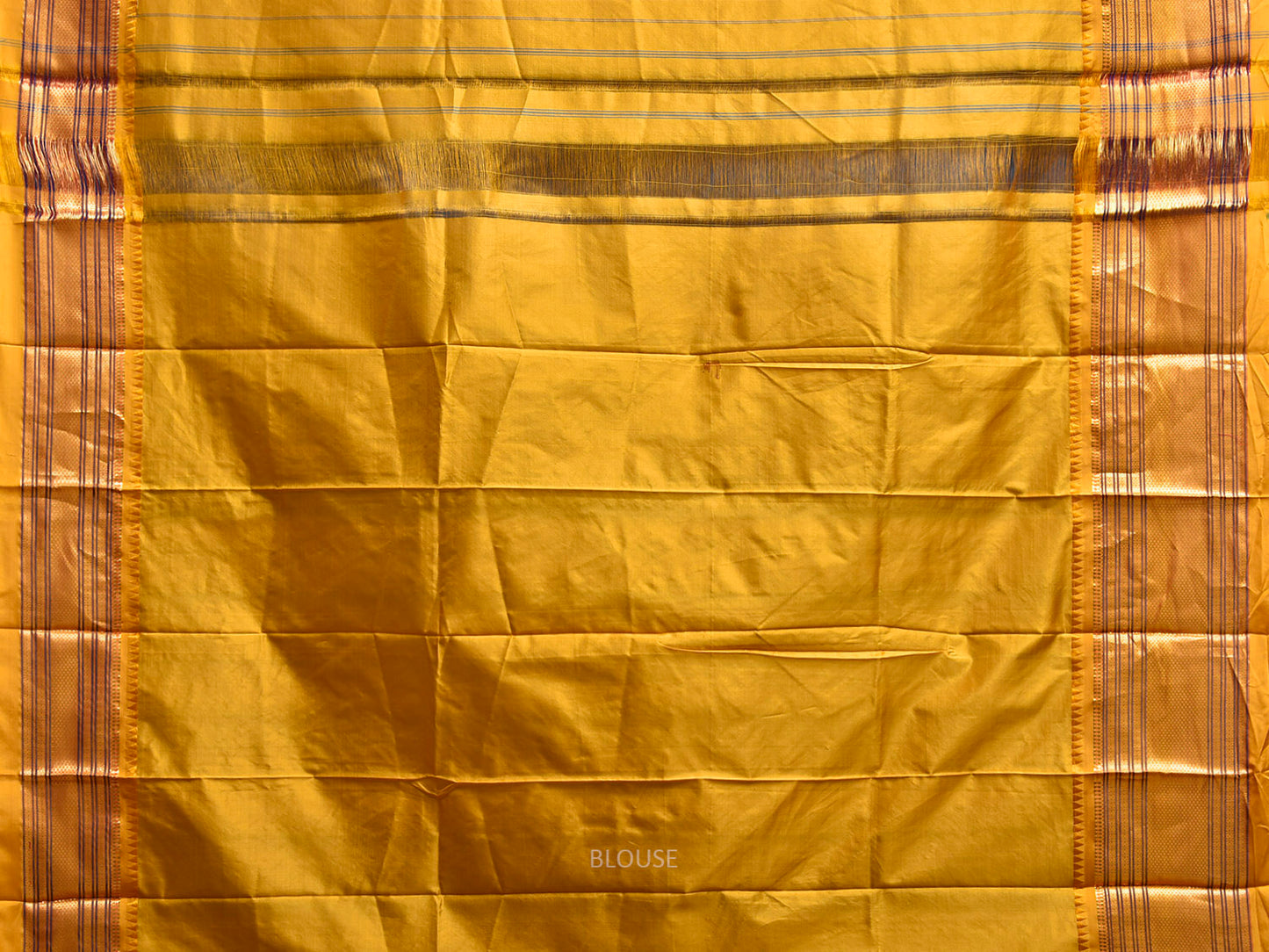 Teal and Yellow Narayanpet Silk Saree with Strips Design np1245