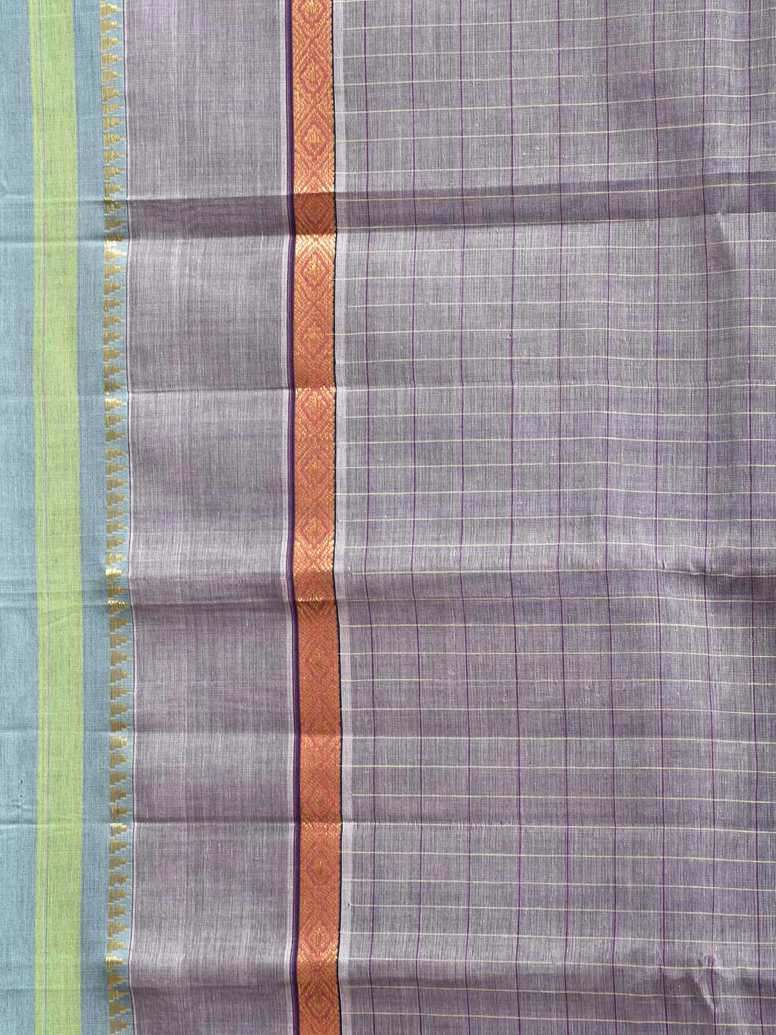 Light Lavender Narayanpet Cotton Handloom Saree with Big Border Design No Blouse np1292