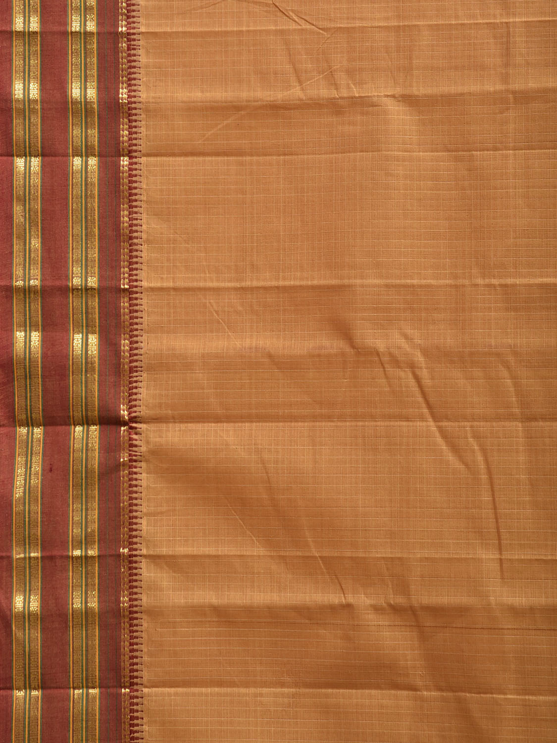 Mustard Narayanpet Cotton Handloom Saree with Checks Design No Blouse np1321