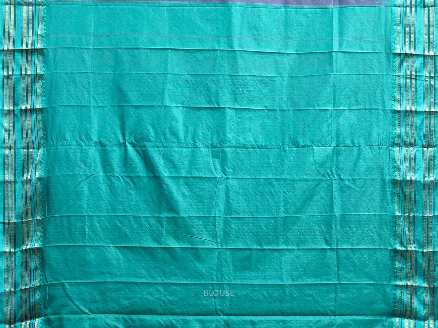 Purple and Turquoise Narayanpet Silk Saree with Checks and Contrast Pallu Design np1327