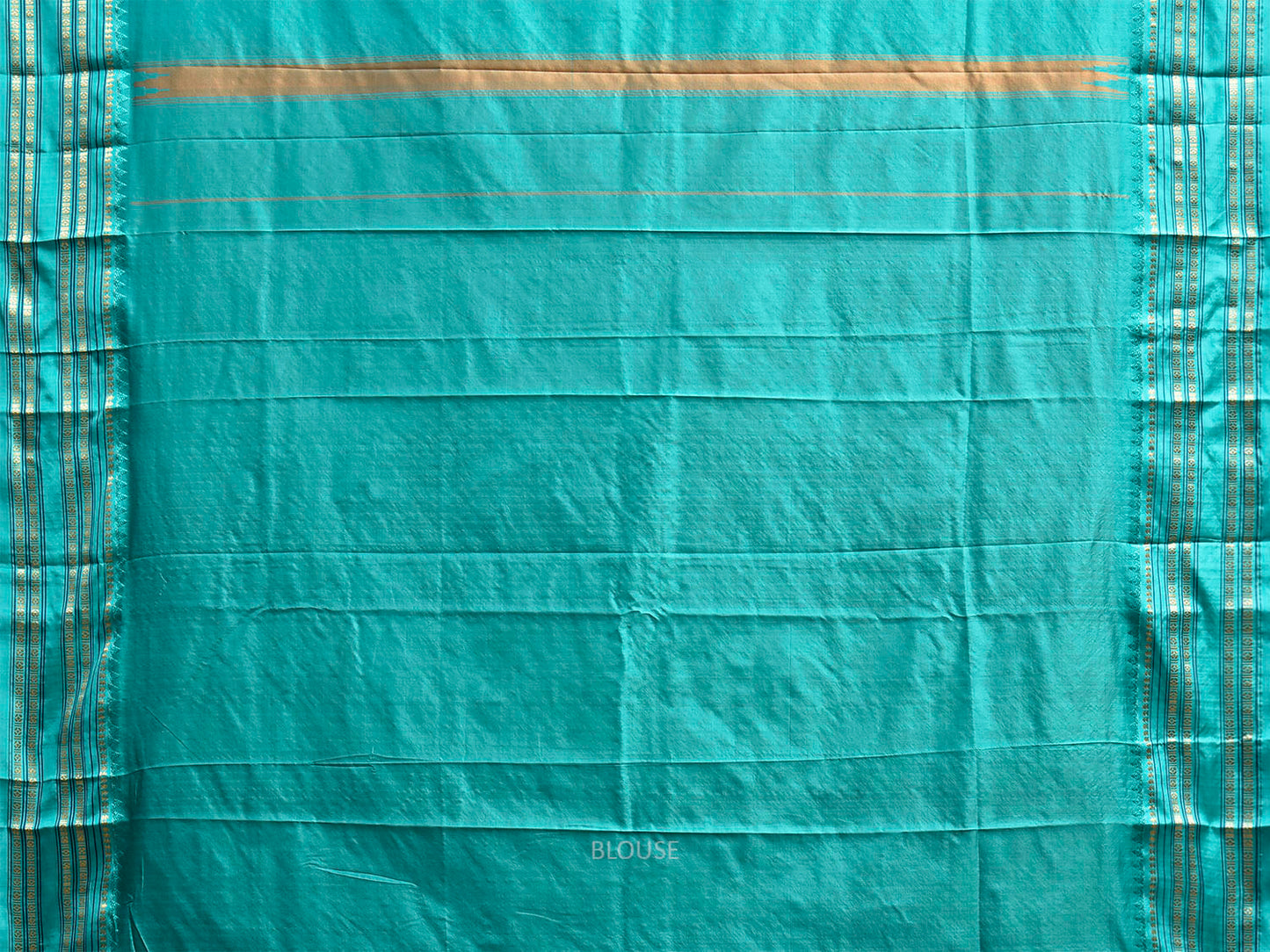 Orange and Turquoise Narayanpet Silk Saree with Checks and Contrast Pallu Design np1328
