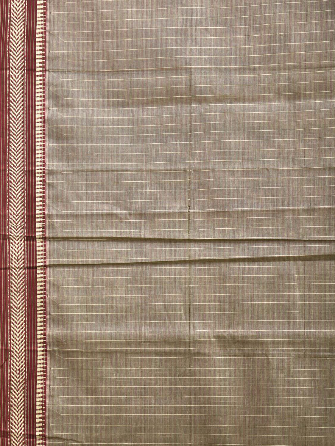 Olive and Green Narayanpet Cotton Handloom Saree with Strips Pallu Design No Blouse np1331