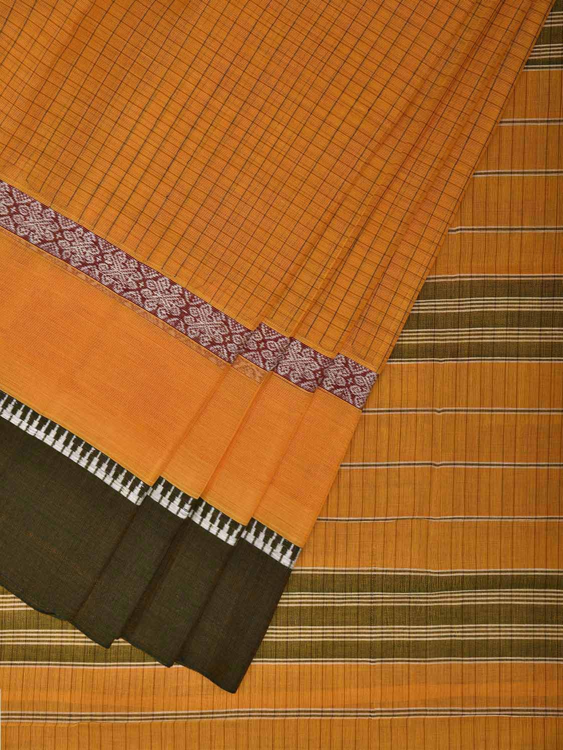 Yellow and Green Narayanpet Cotton Handloom Saree with Big Border Design No Blouse np1342