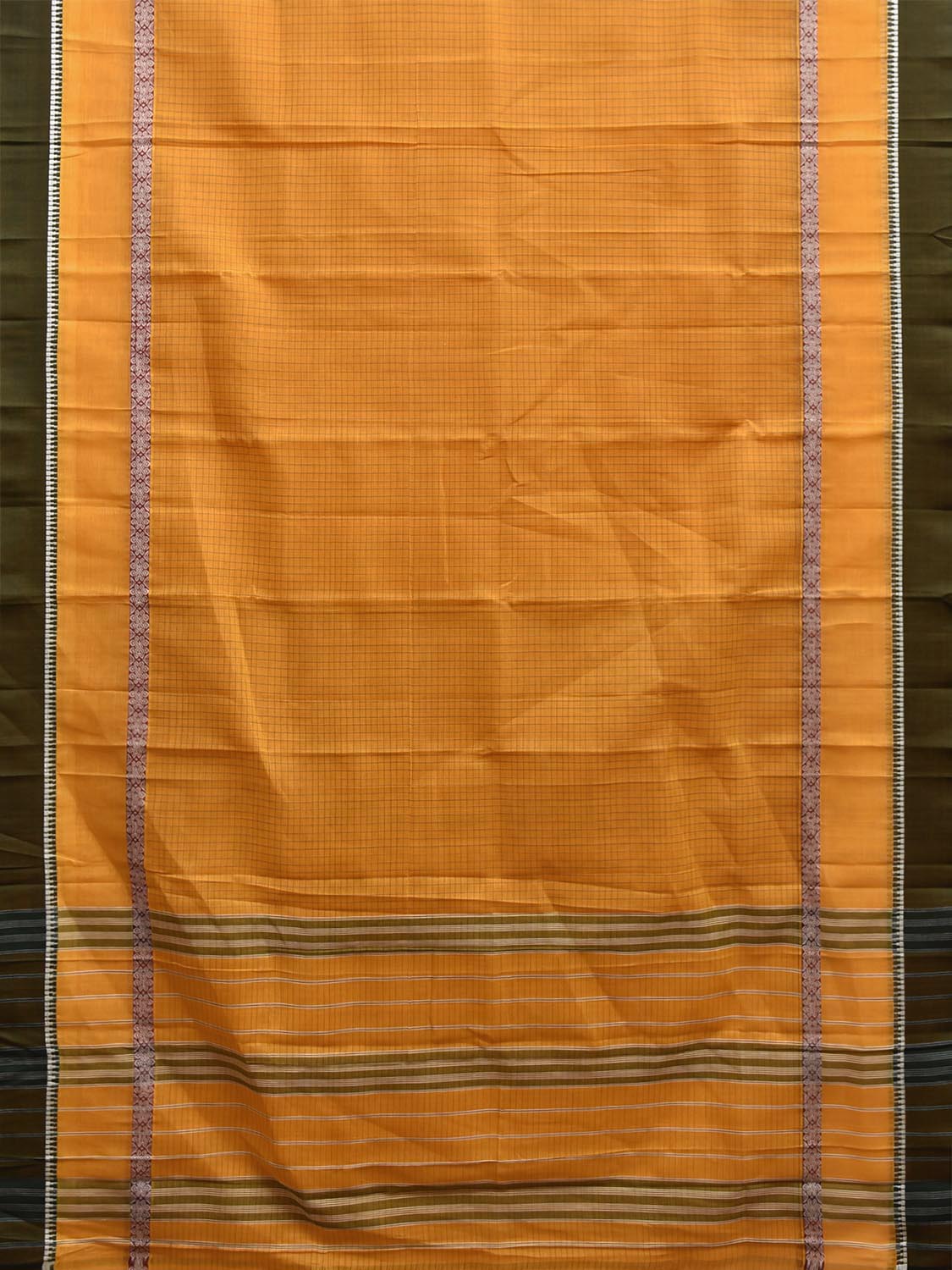 Yellow and Green Narayanpet Cotton Handloom Saree with Big Border Design No Blouse np1342