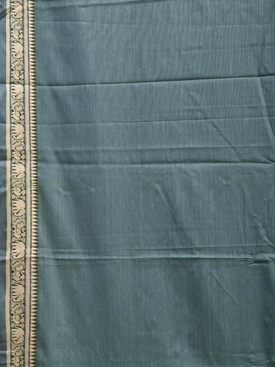 Sea Green Narayanpet Cotton Plain Saree with Contrast Pallu Design No Blouse np1353