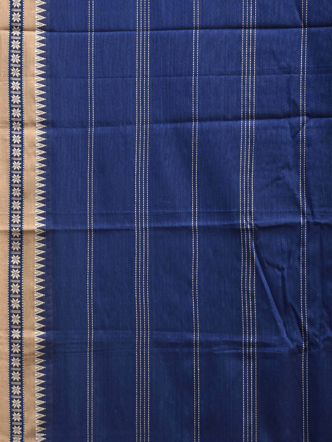 Blue Narayanpet Cotton Saree with Strips Design No Blouse np1357