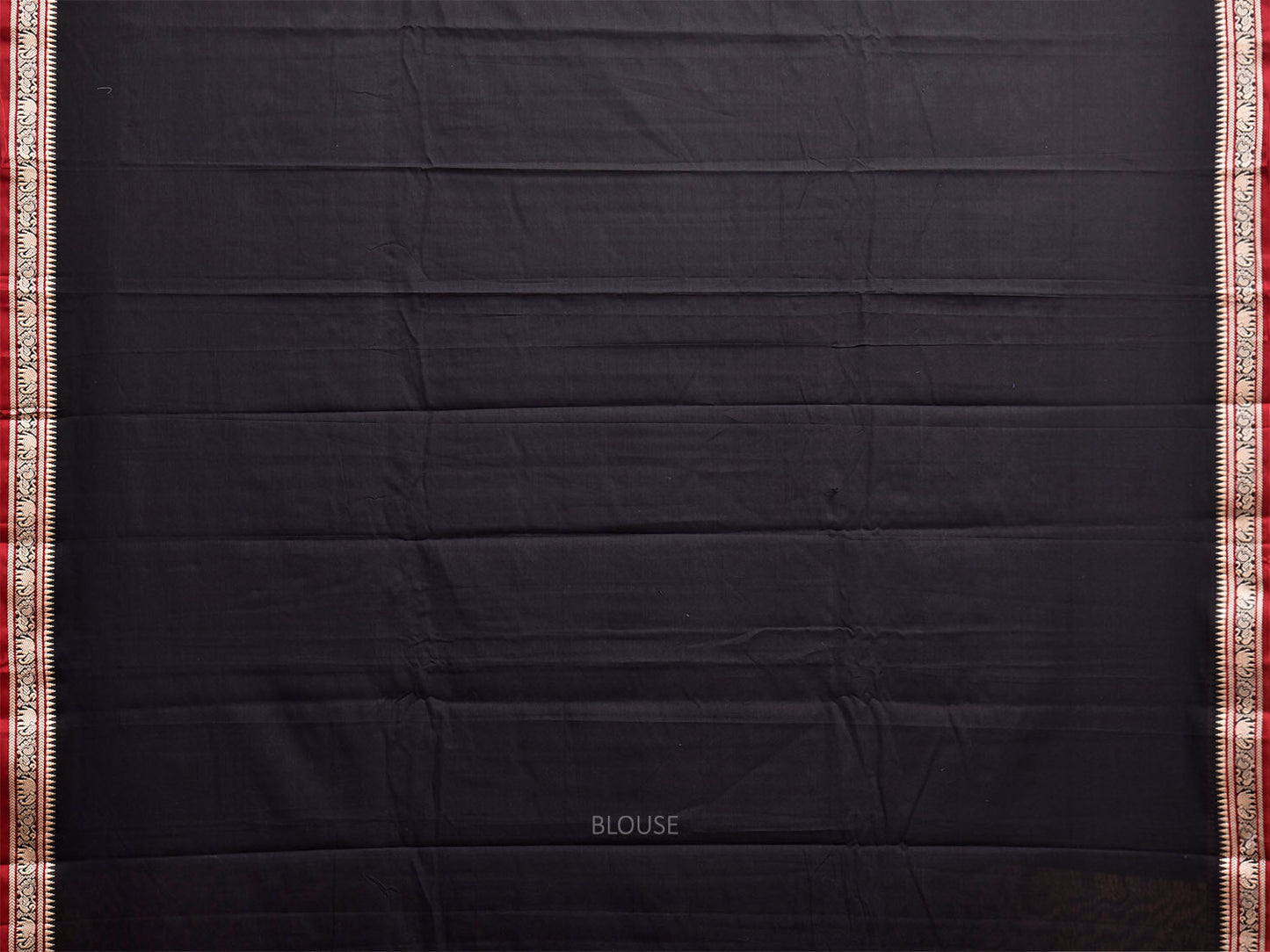 Black and Khaki Narayanpet Cotton Saree with Contrast Pallu Design np1386