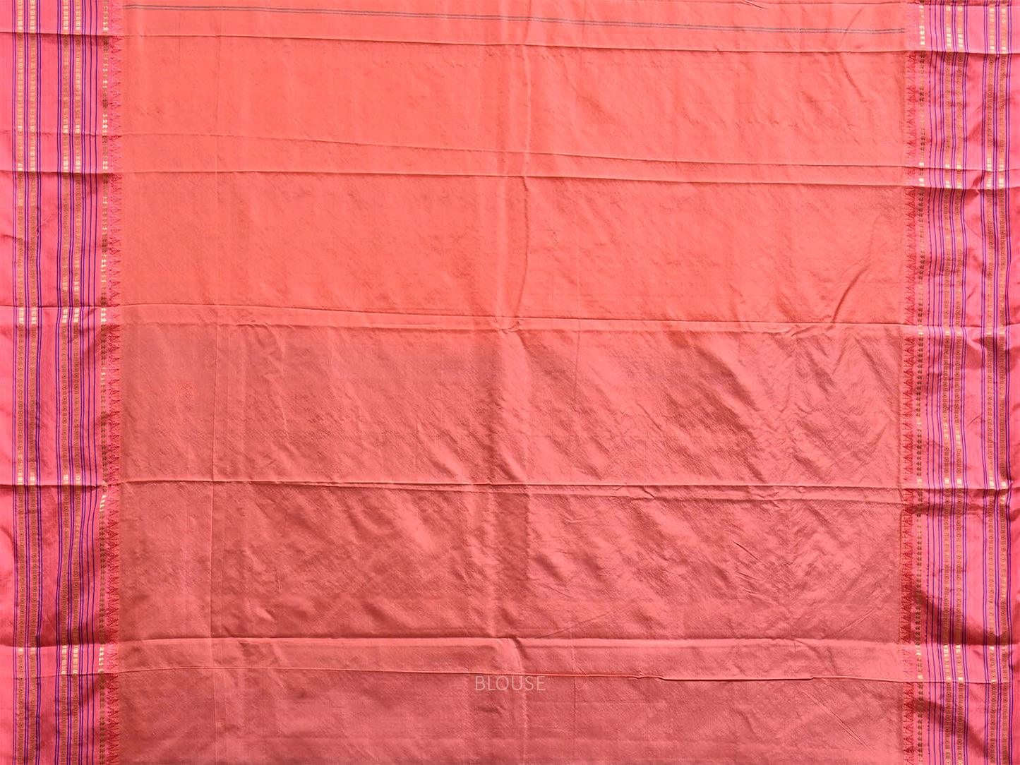Light Blue and Peach Narayanpet Silk Saree with Checks and Contrast Pallu Design np1410