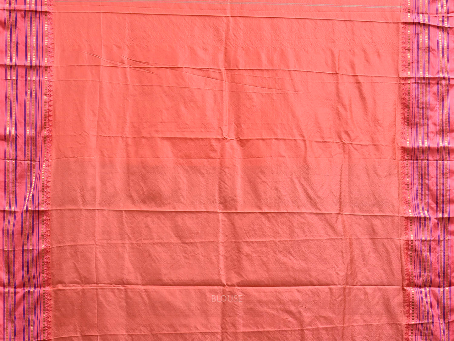 Light Turquoise and Peach Narayanpet Silk Saree with Checks and Contrast Pallu Design np1412