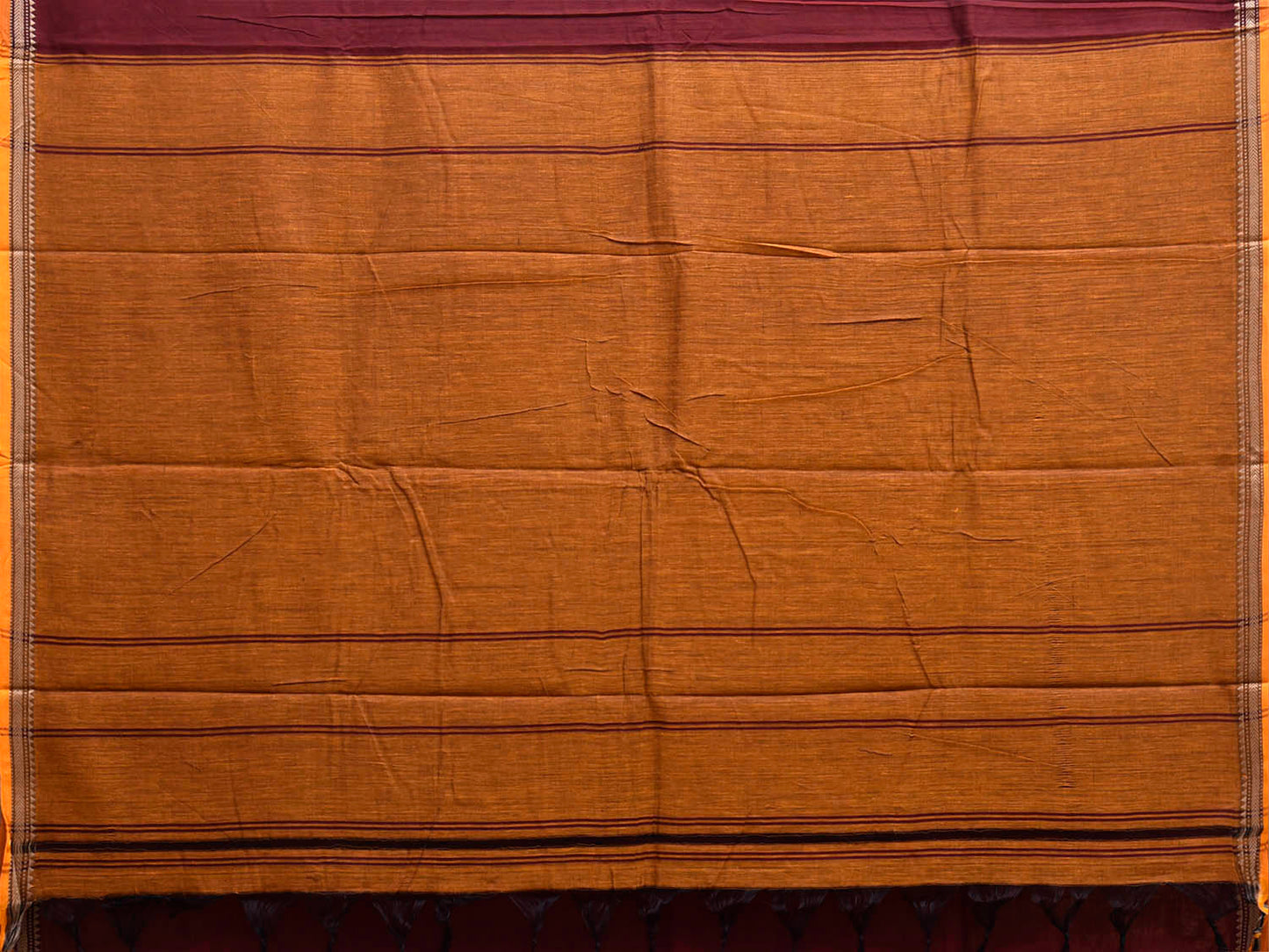 Maroon Narayanpet Cotton Handloom Plain Saree with Contrast Pallu Design No Blouse np1433