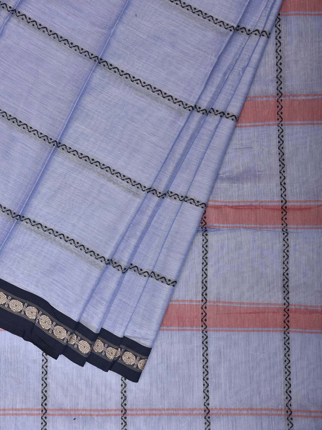 Light Lavender Narayanpet Cotton Saree with Strips Design No Blouse np1439