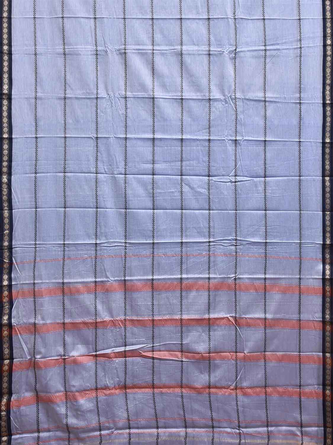 Light Lavender Narayanpet Cotton Saree with Strips Design No Blouse np1439