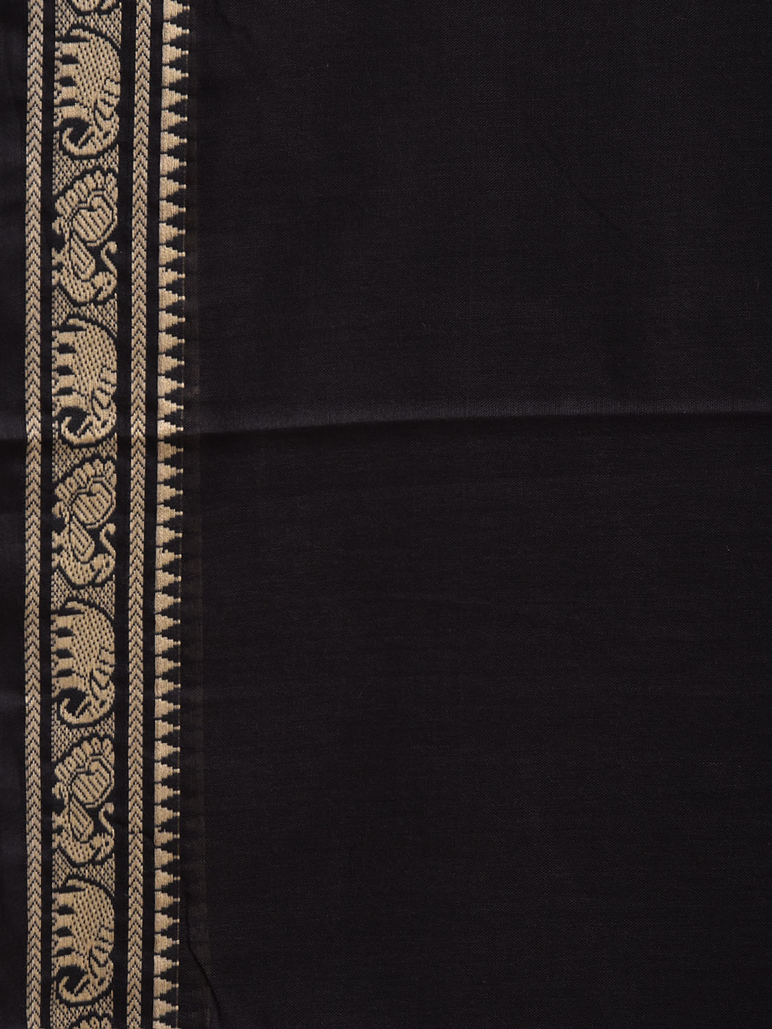 Black and Purple Narayanpet Cotton Plain Saree with Strips Pallu Design No Blouse np1486
