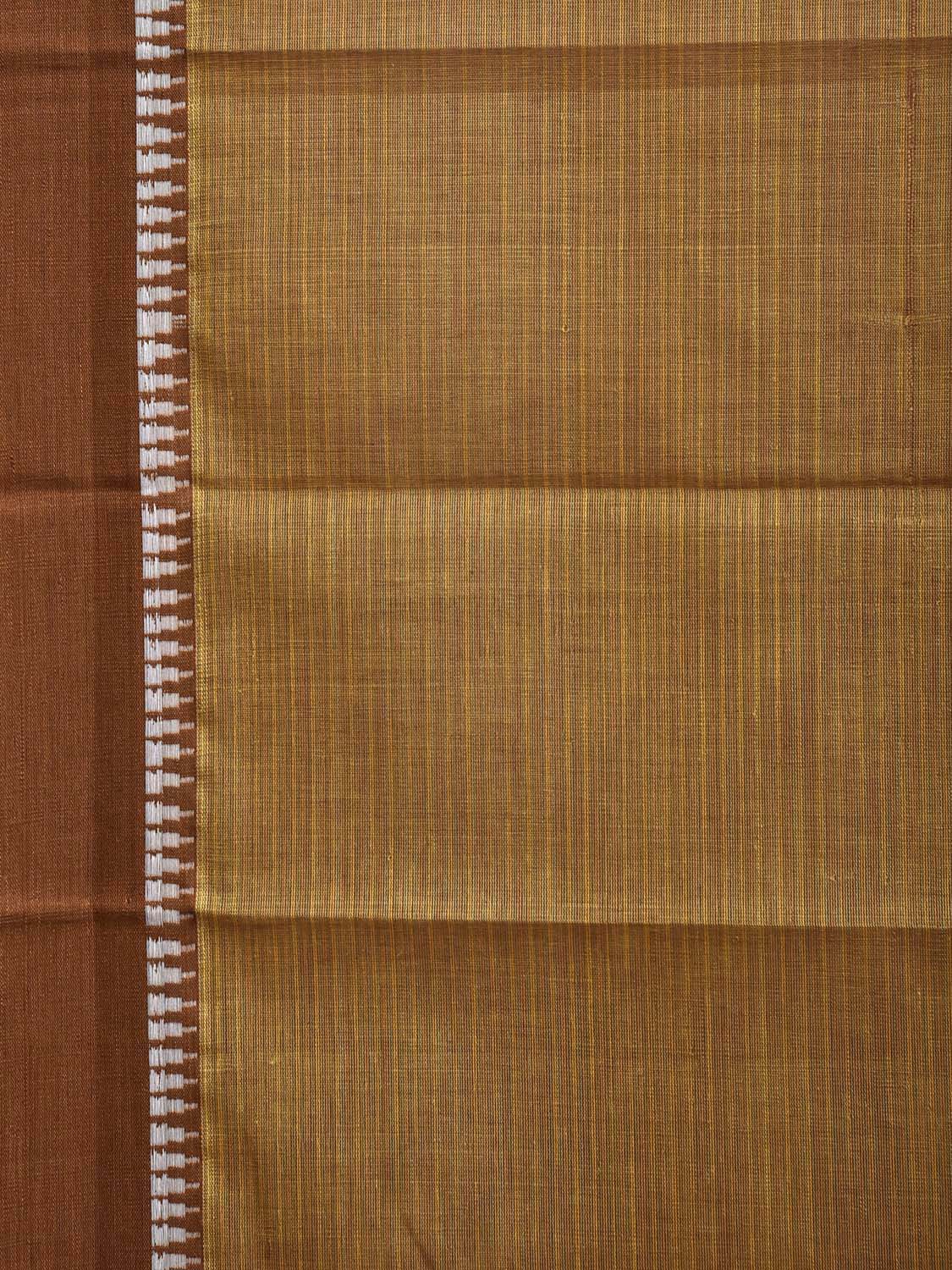 Olive Narayanpet Cotton Saree with Strips and Ganga-Jamuna Border Design No Blouse np1499