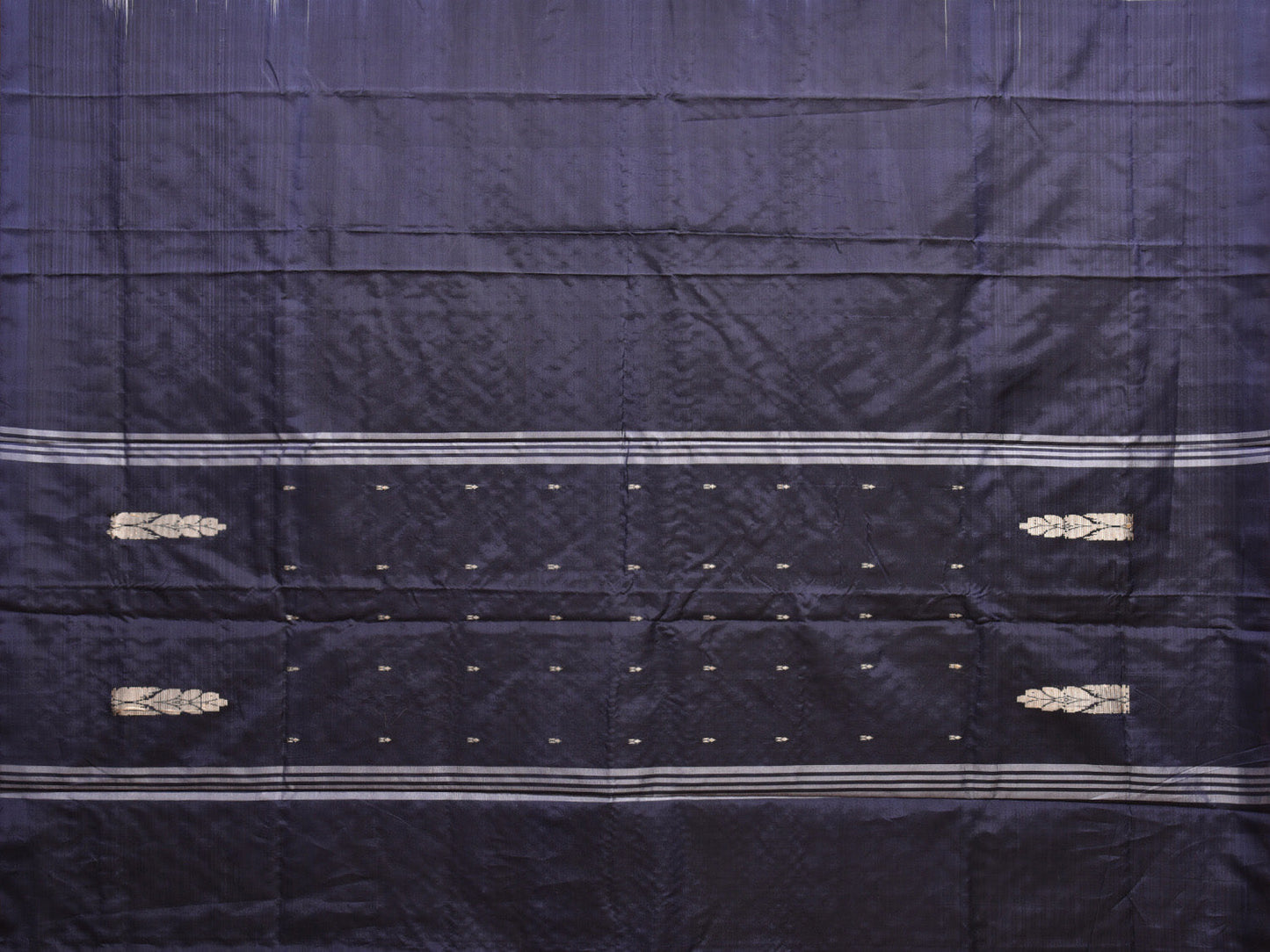 White and Black Banana Silk Saree with Strips Border and Contrast Pallu Design o0485