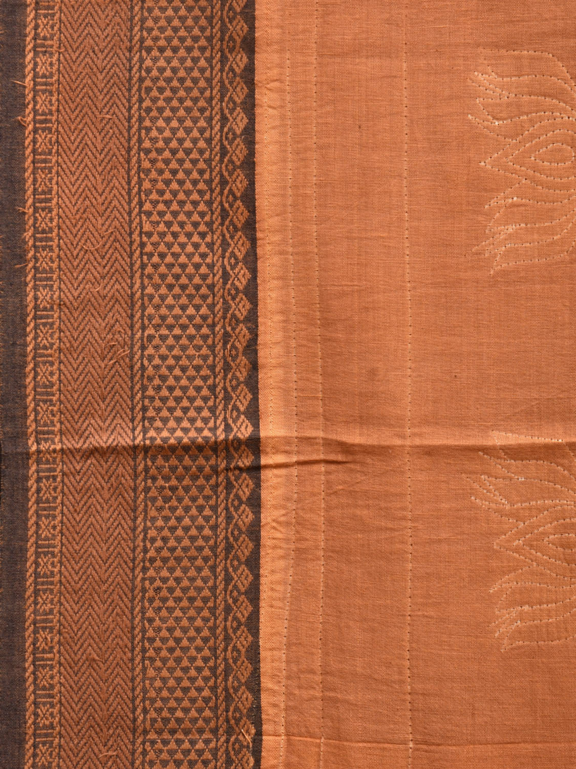 Fawn Shibori Kanchipuram Cotton Saree with Lotus Body and Grill Pallu Design No Blouse o0507