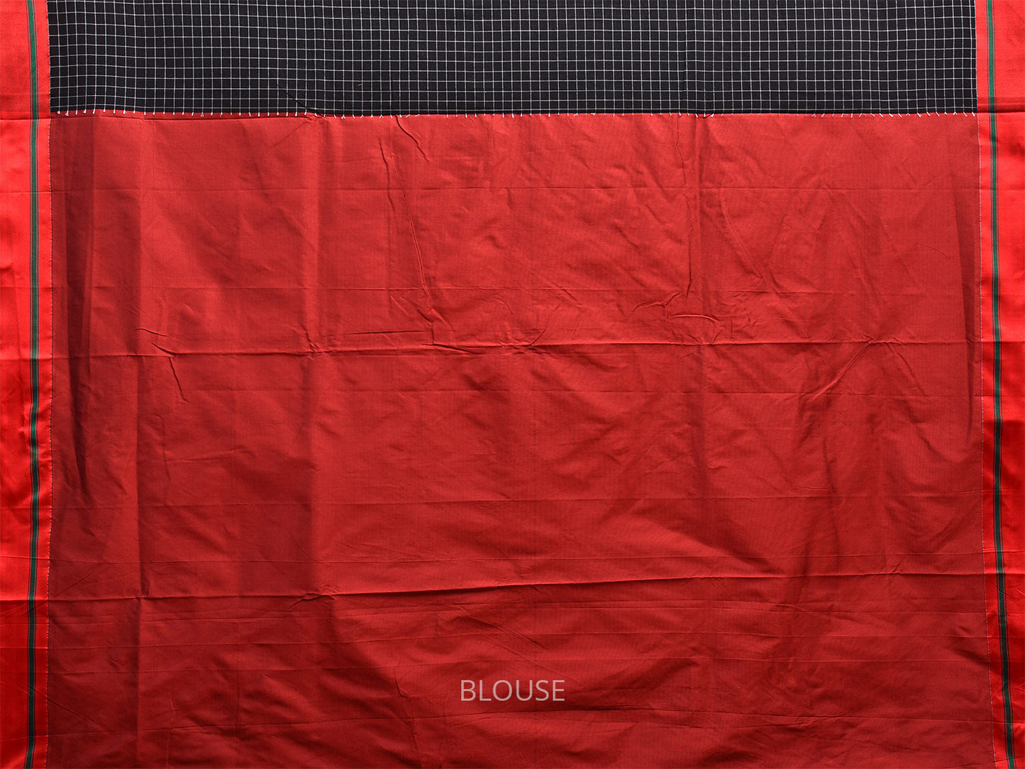 Black and Red ilkal Cotton Viscose Saree with Checks Design o0515