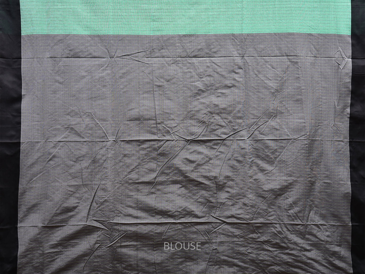 Turquoise and Black ilkal Cotton Viscose Saree with Strips Design o0518