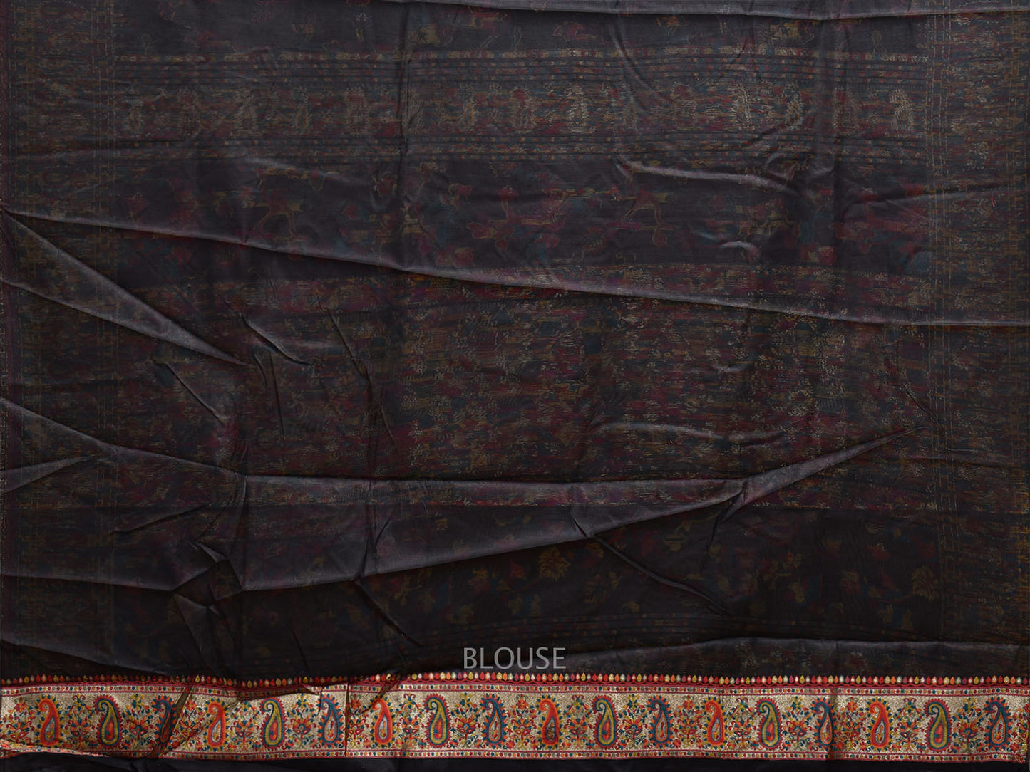 Black Jacquard Cut Work Kashmiri Pashmina Design on Soft Modal Silk o0595